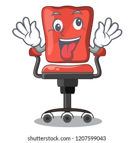 Crazy desk chair office isolated on mascot