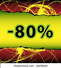 Crazy discount 80 percent off
