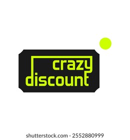Crazy Discount sticker label on Black Friday. Banner template vector in trendy style. Editable graphic resources for many purposes.