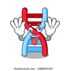 Crazy dna molecule mascot cartoon