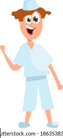 Crazy doctor, illustration, vector on white background.