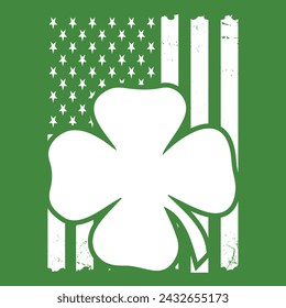 Crazy Dog T-Shirts Mens Shamrock USA Flag Tshirt Cute Irish American Tee for Guys