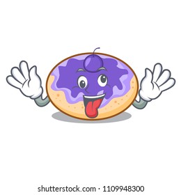 Crazy donut blueberry mascot cartoon