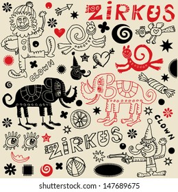 crazy doodle set, hand drawn design elements