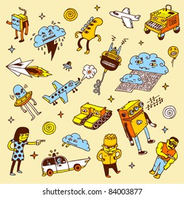 Crazy Doodles. Vektorgrafik.