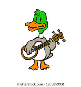 Crazy Duck Playing Banjo