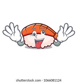 Crazy ebi sushi mascot cartoon