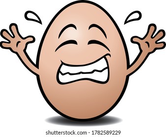 Crazy Egg Head Character. Vector Illustration.