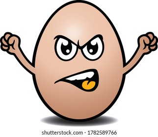 Crazy Egg Head Character. Vector Illustration.