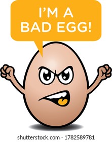 Crazy Egg Head Character. Vector Illustration.