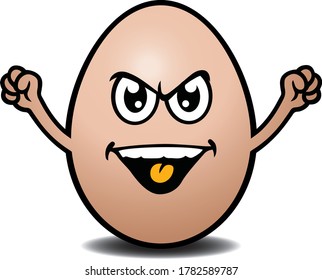 Crazy Egg Head Character. Vector Illustration.