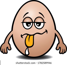 Crazy Egg Head Character. Vector Illustration.