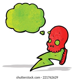 crazy electric skull cartoon