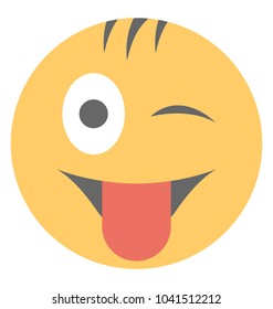 
Crazy emoji expression, smiley tongue out

