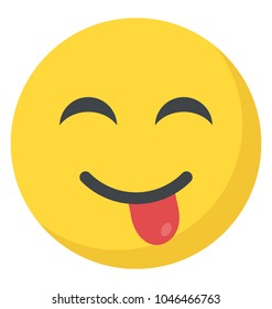 Crazy emoji expression, smiley tongue out