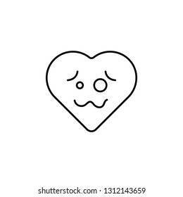 crazy emoji icon. Element of heart emoji for mobile concept and web apps illustration. Thin line icon for website design and development, app development