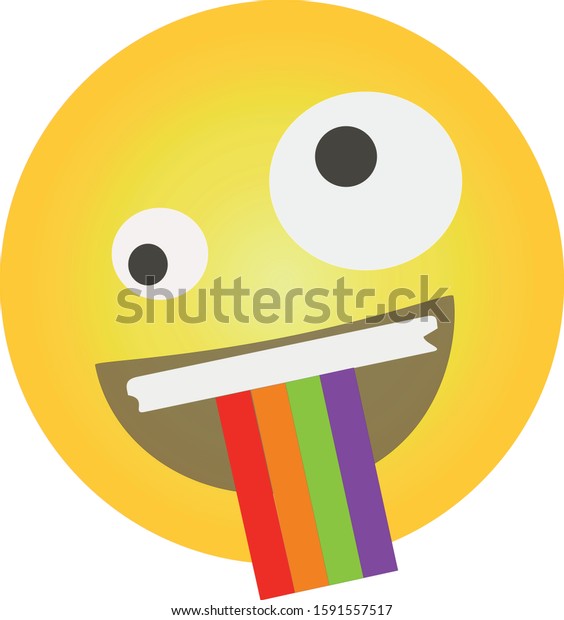 Crazy Emoji Rainbow Tongue Sticking Out Stock Vector Royalty Free