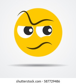 Crazy emoticon in a flat design