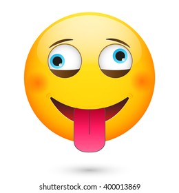 Crazy Emoticon Isolated Vector Illustration On Stock Vector (Royalty ...