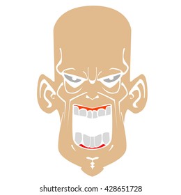 crazy evil face cartoon illustration