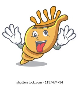 Crazy exotic shell mascot cartoon