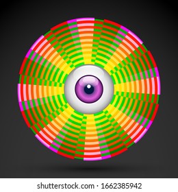 Crazy Eye Concept Geometrical Vector design.