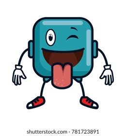 crazy face emogi character