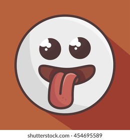 crazy face  emoticon isolated icon design, vector illustration  graphic 