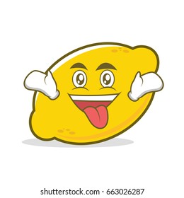 Crazy face lemon cartoon character vector art