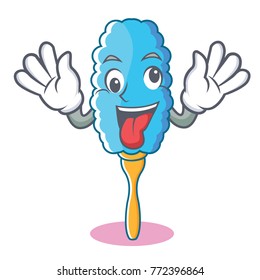 Crazy feather duster character cartoon