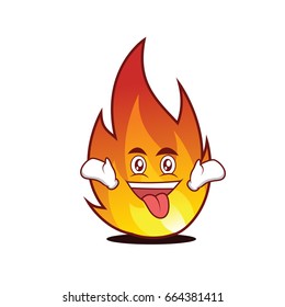 Enthusiastic Fire Character Cartoon Style Vector Stock Vector (Royalty ...