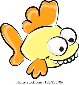 Peces locas, ilustración, vector sobre fondo blanco.