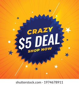 crazy five dollar deal banner