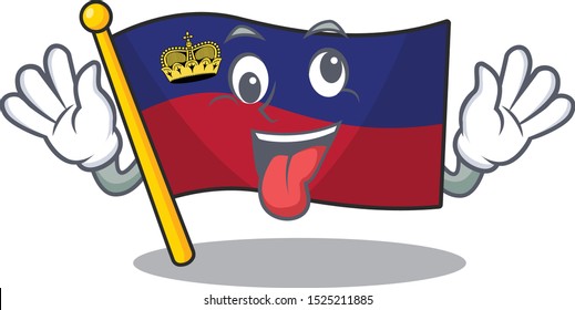 Crazy flag liechtenstein in the cartoon shape