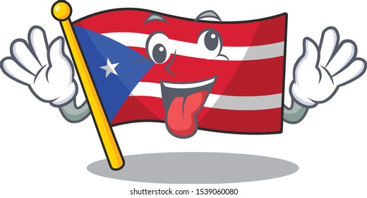Crazy flag puerto rico the mascot shape