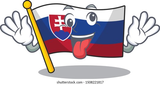 Crazy flag slovakia folded the cartoon drawer