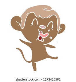 crazy flat color style cartoon monkey