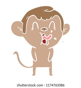 crazy flat color style cartoon monkey