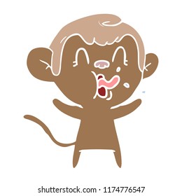 crazy flat color style cartoon monkey