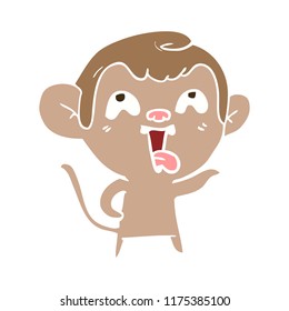 crazy flat color style cartoon monkey