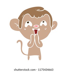 crazy flat color style cartoon monkey