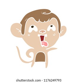 crazy flat color style cartoon monkey