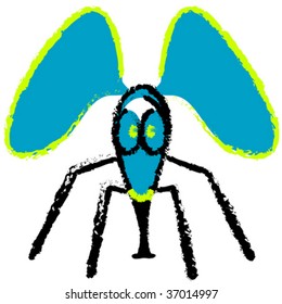 crazy fly, vector art illustration, more vector drawings in my gallery.