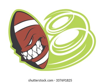 "Crazy football" sticker concept.Vector template for funny design.