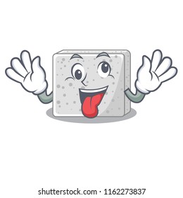 Crazy fresh feta cheese isolated on maskot
