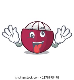 Crazy fresh ripe mangosteen isolated on mascot