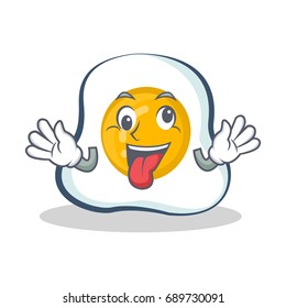 Crazy fried egg character cartoon