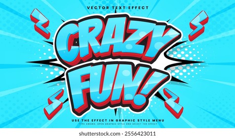 Crazy Fun Editable Text Effect Design Template with Comic Style Theme