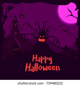 Crazy fun and spooky vector illustration. Happy halloween!