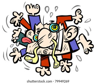 Crazy funny abstract human creature.
